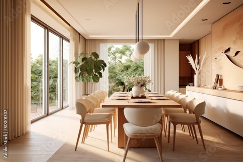 Designer Villa Dining Extravaganza in Modern House with Spacious Dining Room and State-of-the-Art Decor