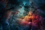 AI-generated illustration of a colorful space nebula with glittering stars.