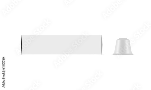 coffee capsule package mock up. Vector illustration