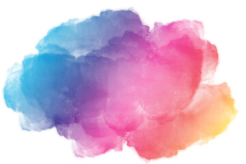 watercolor color full background. watercolor background with clouds. rainbow color