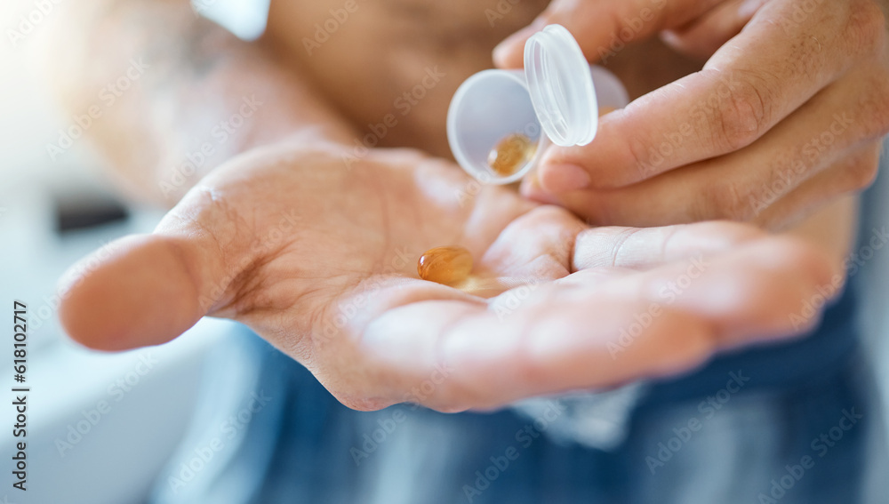 Hands, medicine and person with tablet, pills or supplements for healthcare, wellness or medication. Medical pharmaceutical, sick or closeup model with vitamin for health balance, energy or nutrition Hands, medicine and person with tablet, pills or supplements for healthcare, wellness or medication. Medical pharmaceutical, sick or closeup model with vitamin for health balance, energy or nutrition