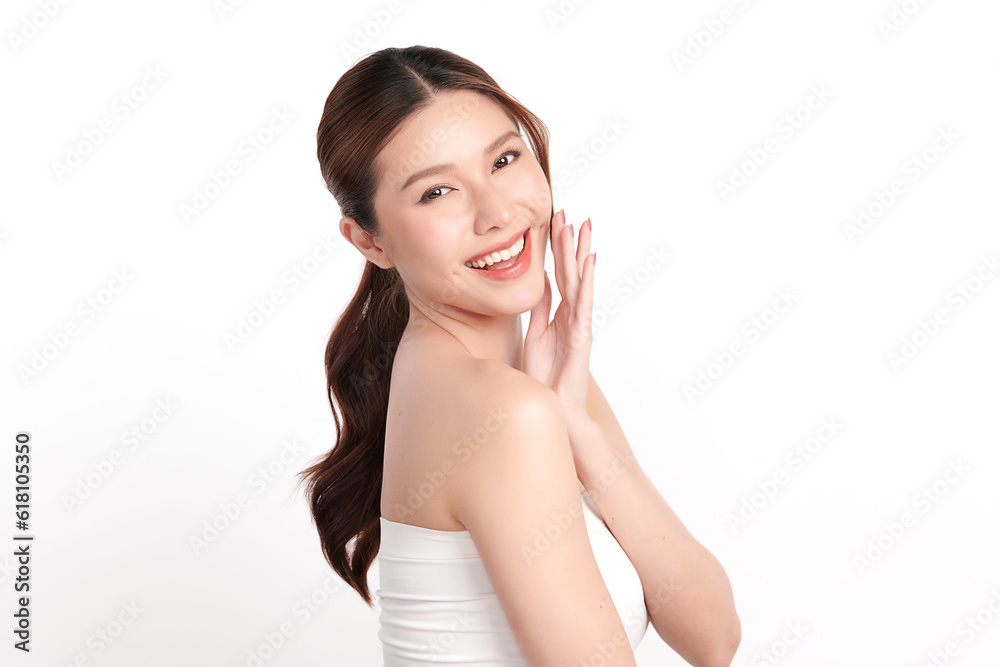 Beautiful young asian woman with clean fresh skin on white background, Face care, Facial treatment, Cosmetology, beauty and spa, Asian women portrait. Beautiful young asian woman with clean fresh skin on white background, Face care, Facial treatment, Cosmetology, beauty and spa, Asian women portrait.
