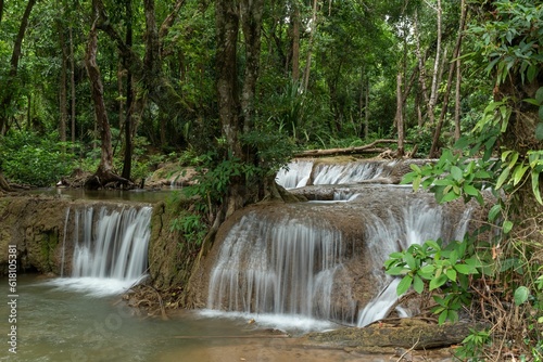 Grueng Kra Wieng waterfall is situated in the lush  verdant forest of Khao Laem National Park