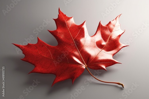 Artistic 3D Illustration: Canada's Flag with Striking Maple Leaf Symbol in Captivating Artwork.