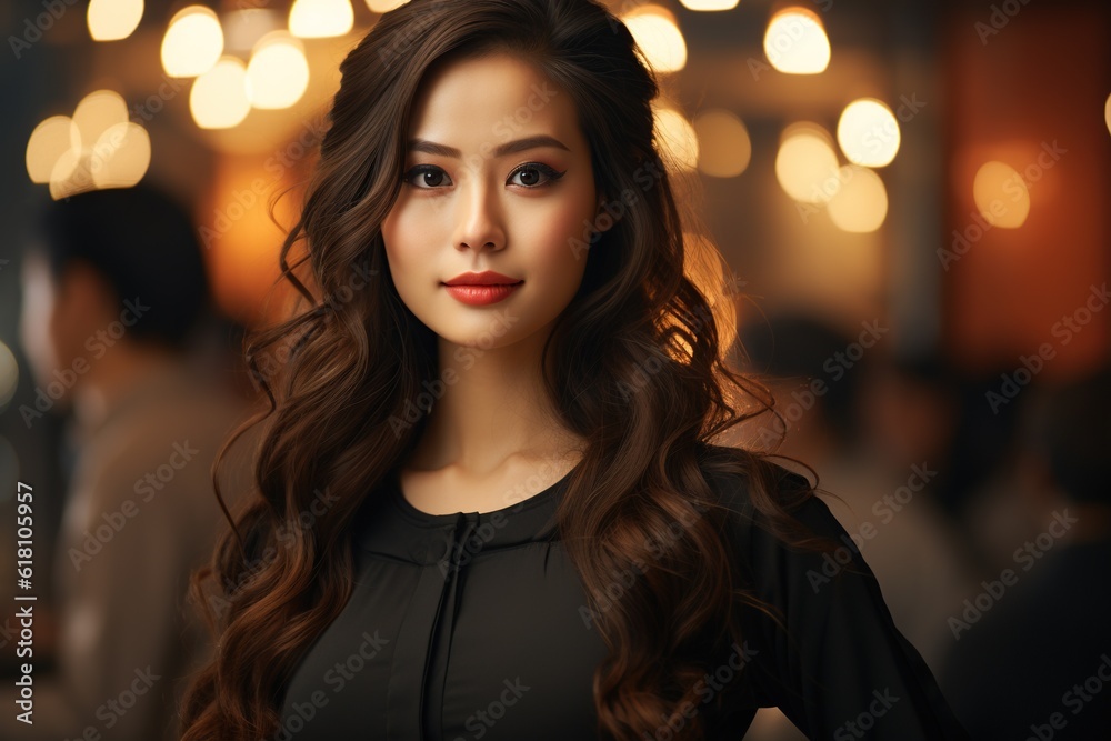 Illustration of a fashion portrait, AI Generated Illustration of a fashion portrait, AI Generated