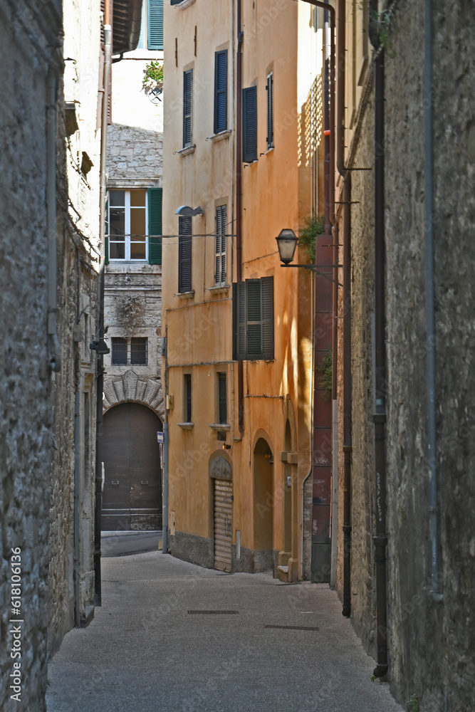 Perugia, vicoli e case della città antica - Umbria