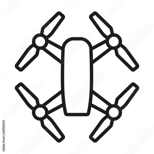 Drone unmanned aerial vehicle glyph icon.