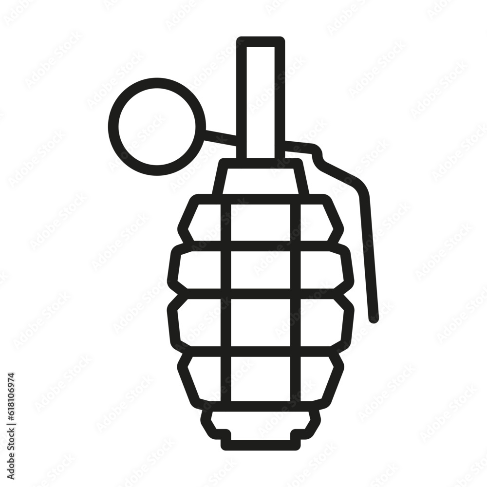 Grenade icon Black outline style Grenade icon Black outline style