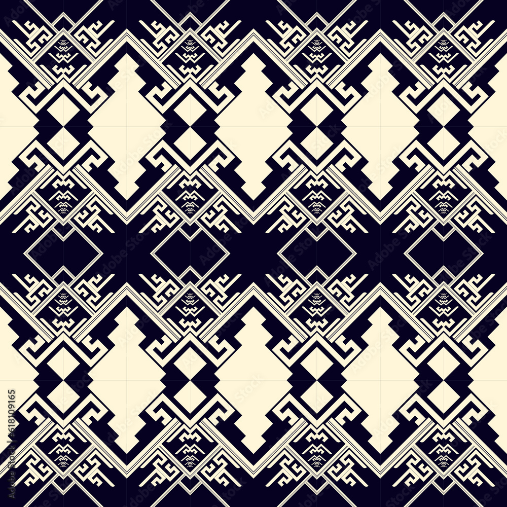 Fototapeta premium Ethnic motifs mimic natural weaving.