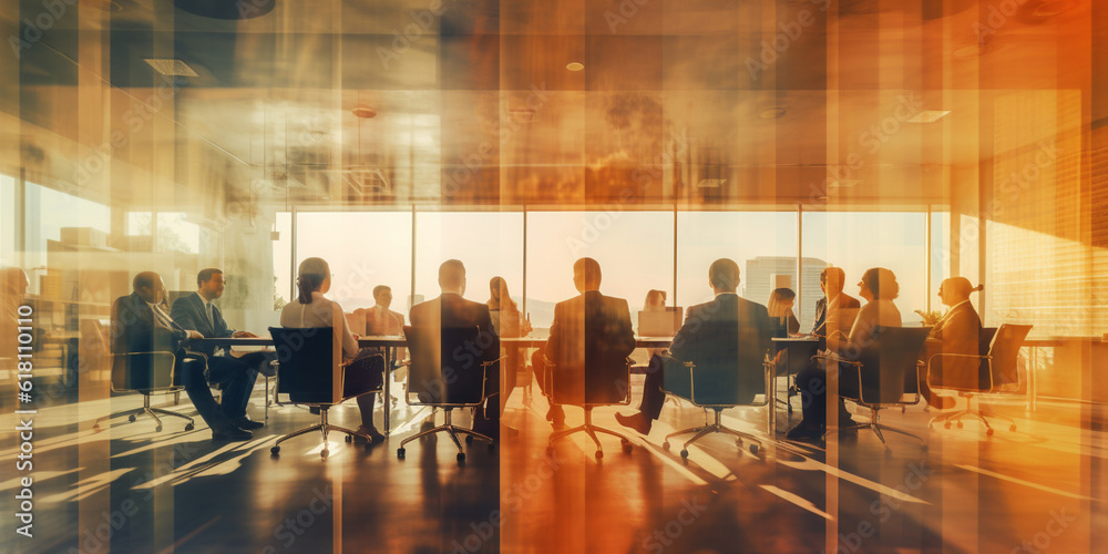 multiple exposure of corporate business meeting