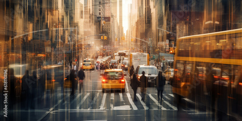 Multiple exposure of fast paced city life