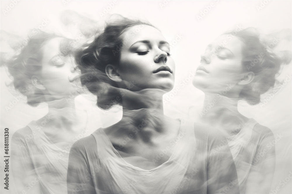 Fototapeta premium multiple exposure woman portrait