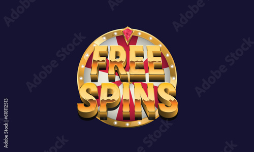 Spinning fortune wheel logo, sign. Casino, Gamble, slots logo template with fortune wheel. Gamble, Casino, Slots design. Vector illustration