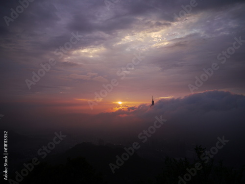Sunset in Taipei city.