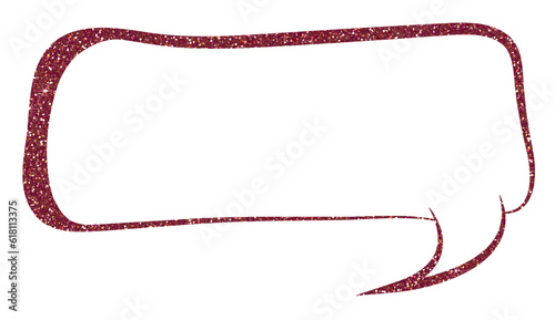 Dark red Speech bubble glitter on transparent background.Speech balloon. chat bubble icon. Design for decorating,background, wallpaper, illustration


