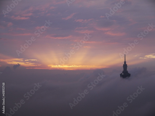 Sunset in Taipei city.