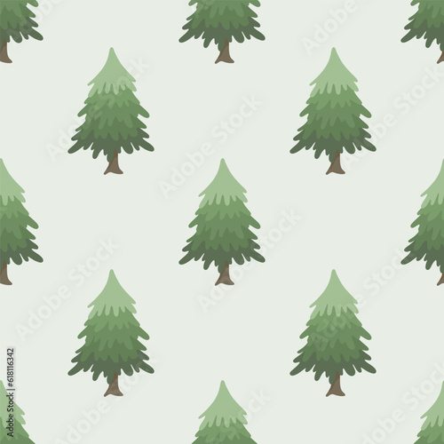 Seamless pattern of pine trees or fir trees.