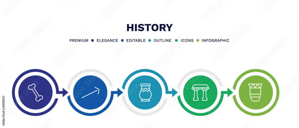 set of history thin line icons. history outline icons with infographic template. linear icons such as bone, arrow, vase, arc, ancient jar vector. set of history thin line icons. history outline icons with infographic template. linear icons such as bone, arrow, vase, arc, ancient jar vector.