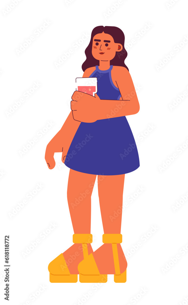 Happy woman in cocktail dress semi flat colorful vector character. Elegant lady with glass. Drinking punch. Editable full body person on white. Simple cartoon spot illustration for web graphic design Happy woman in cocktail dress semi flat colorful vector character. Elegant lady with glass. Drinking punch. Editable full body person on white. Simple cartoon spot illustration for web graphic design