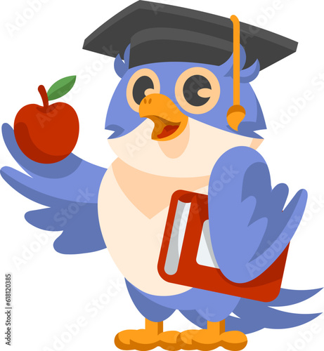 Cute Owl School Illustration