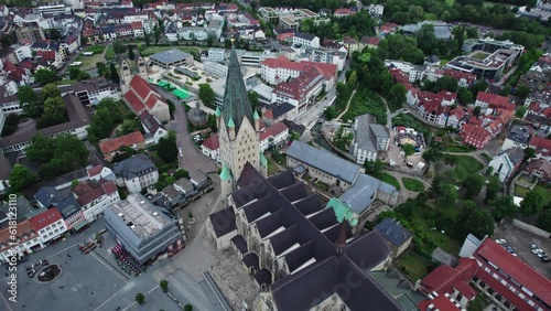 Drohnenaufnahmen von dem Dom und der Stadt Paderborn in Deutschland  photo