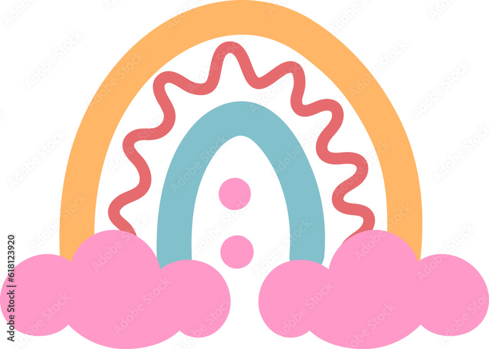 Cute Boho Rainbow Illustration Cute Boho Rainbow Illustration