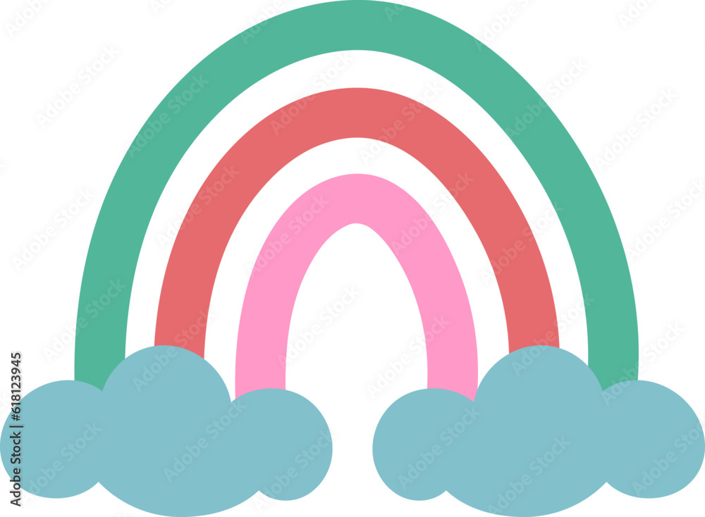 Obraz premium Cute Boho Rainbow Illustration