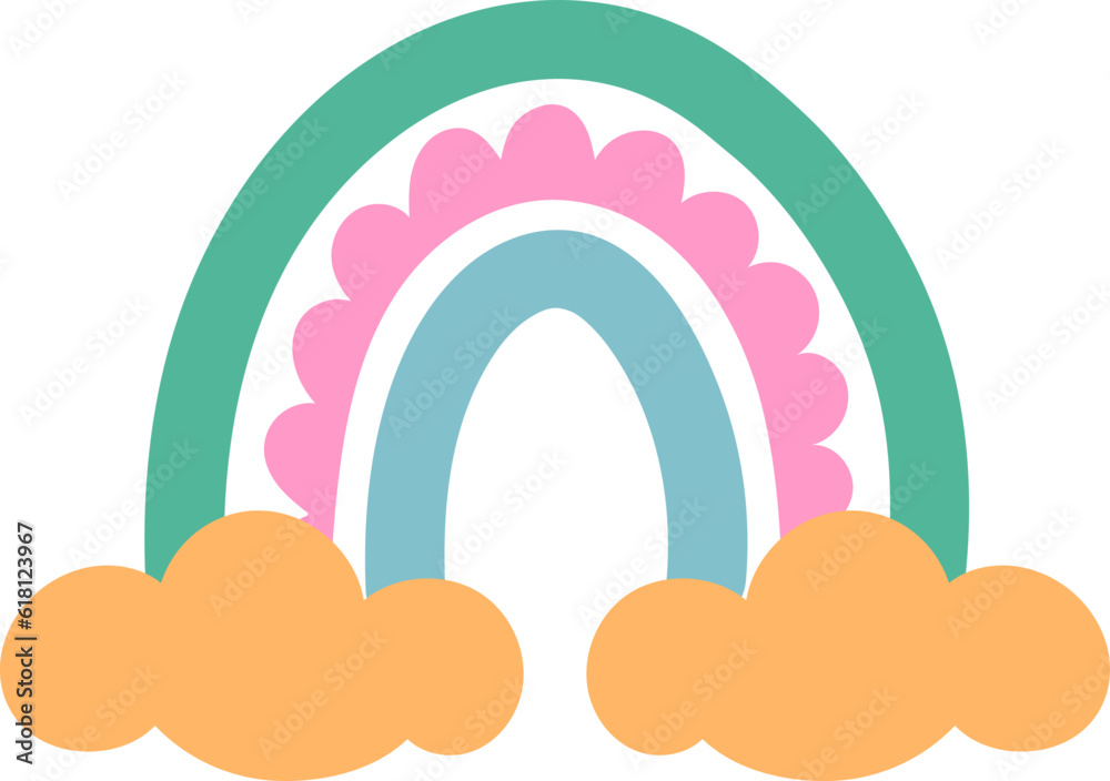 Cute Boho Rainbow Illustration Cute Boho Rainbow Illustration