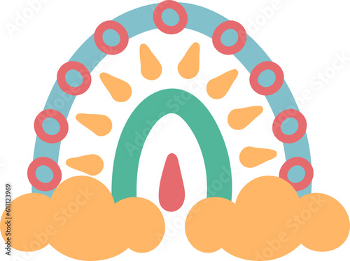 Cute Boho Rainbow Illustration