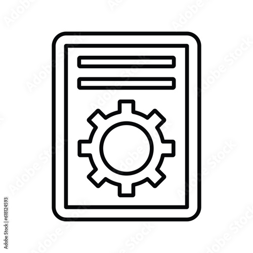 Document Setting icon. Line, outline design.