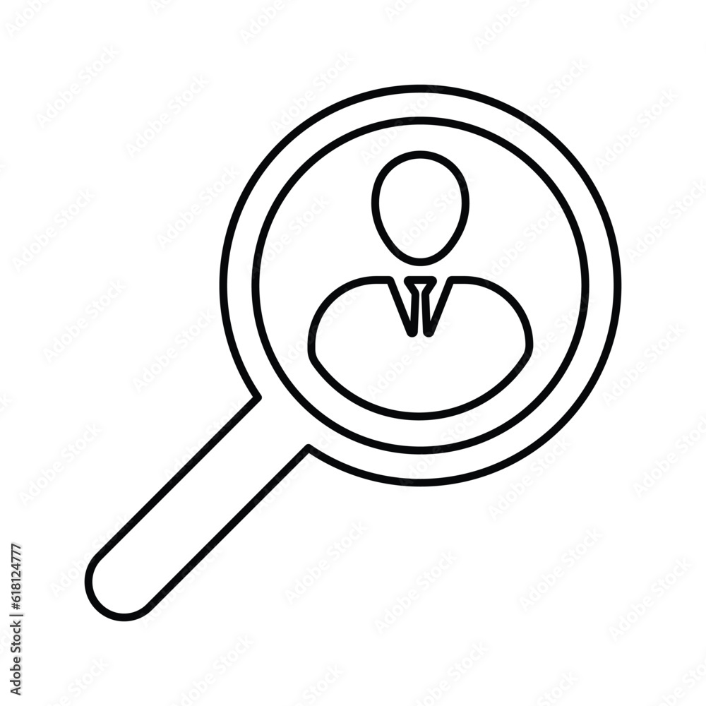 Looking Employee icon. Line, outline design. Looking Employee icon. Line, outline design.