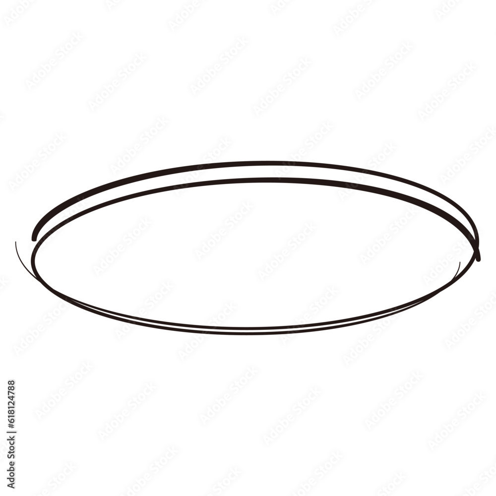 Hand painted oval line decorative elements Hand painted oval line decorative elements