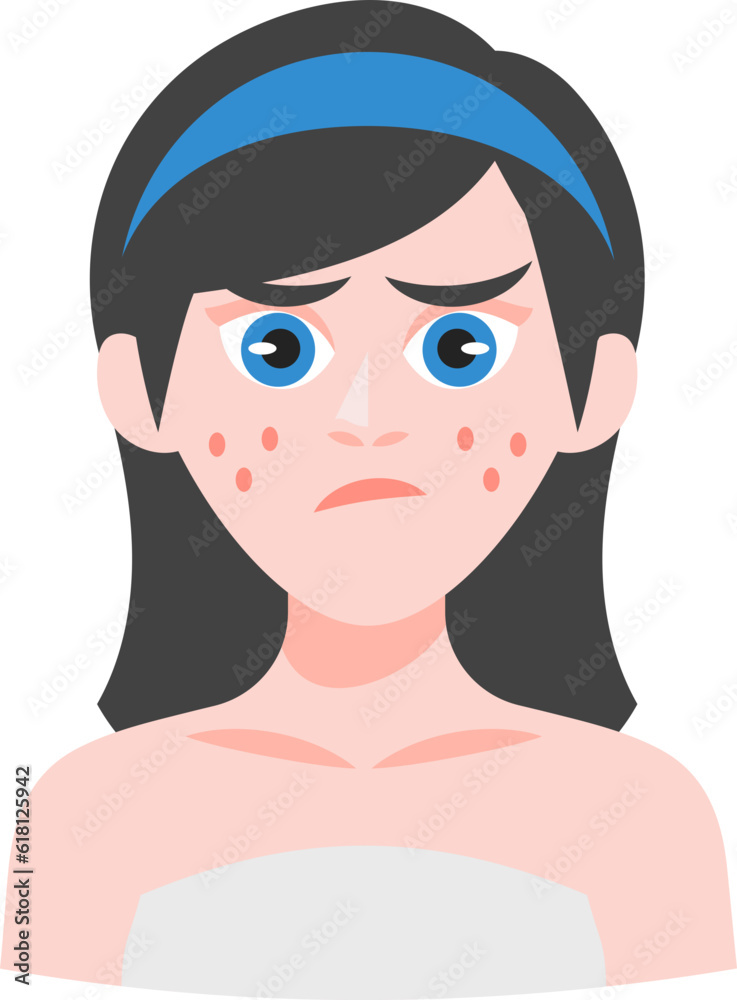 Woman Skin Care Routine Illustration