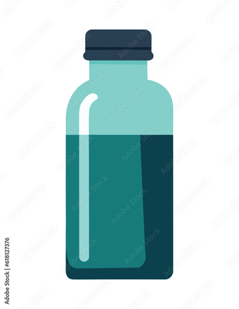 plastic bottle icon with blue liquid