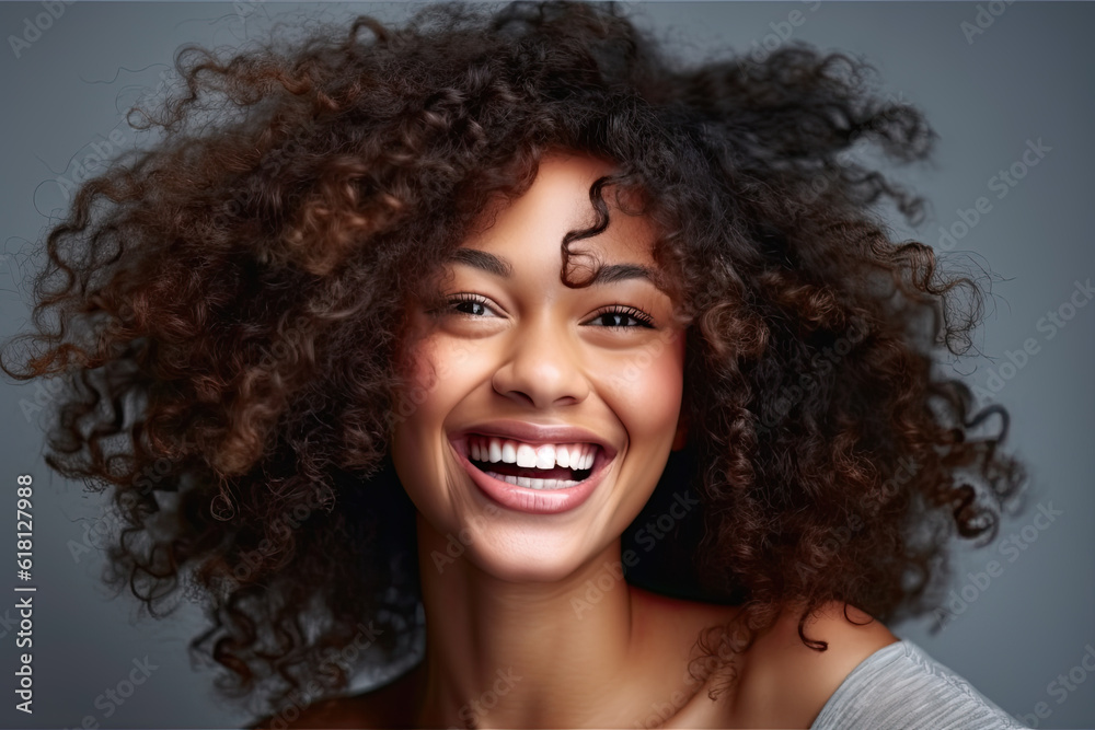 Beauty portrait of african american woman with clean healthy skin Beauty portrait of african american woman with clean healthy skin