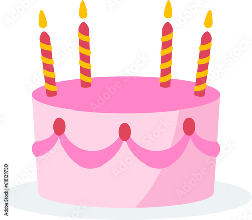 Cute Birthday Cake Illustration