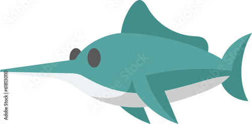 Cute Sword Fish Illustration