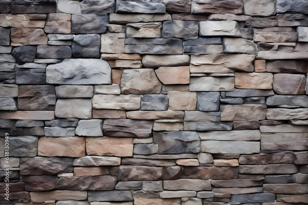 Fototapeta premium Background of stone wall texture. Old wall made of natural stone.generative ai