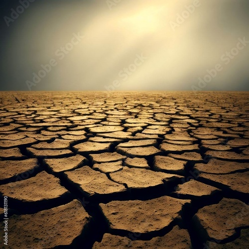 Dry soil. Extreme weather conditions due to global warming. Generative AI