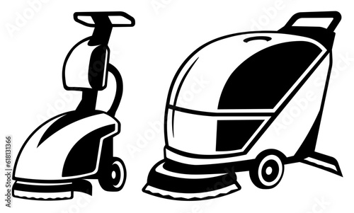 Floor Scrubber SVG, Cleaning Equipment SVG, Floor cleaning machine icon