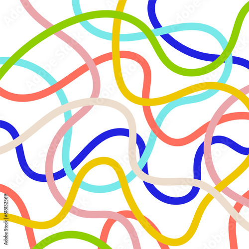 Abstract organic colorful lines background. For wall decoration, print, packaging or postcard. Vector illustration, flat design