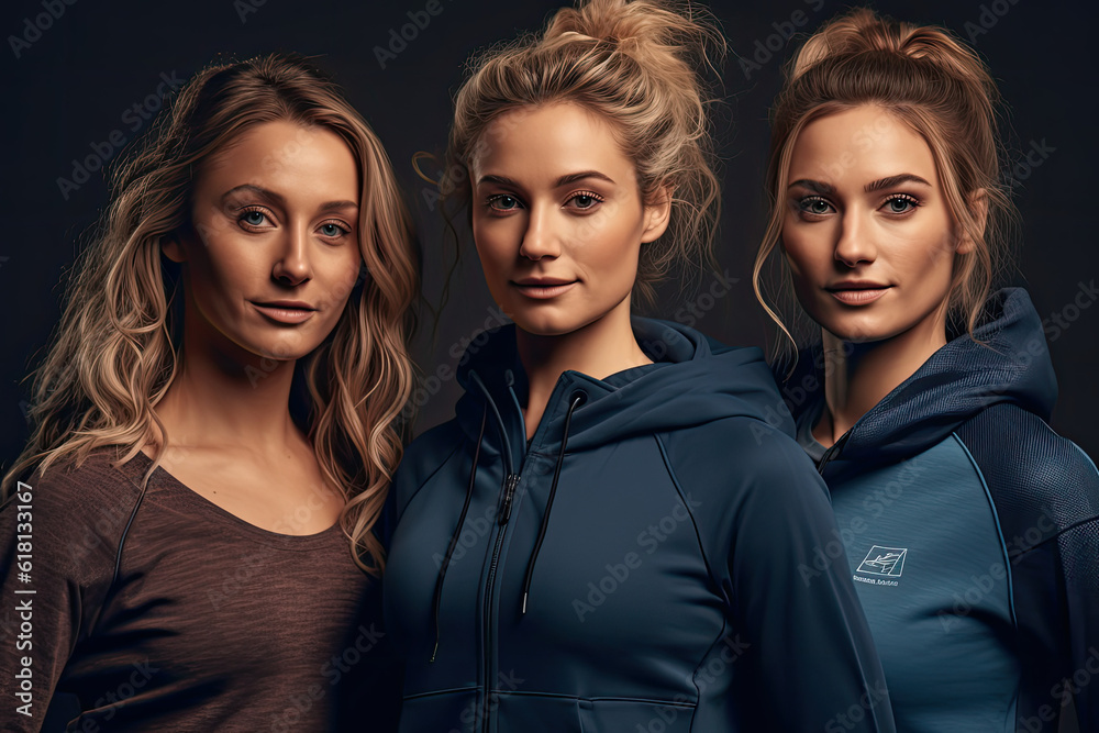 Celebrating sport and fitness Three young women Celebrating sport and fitness Three young women