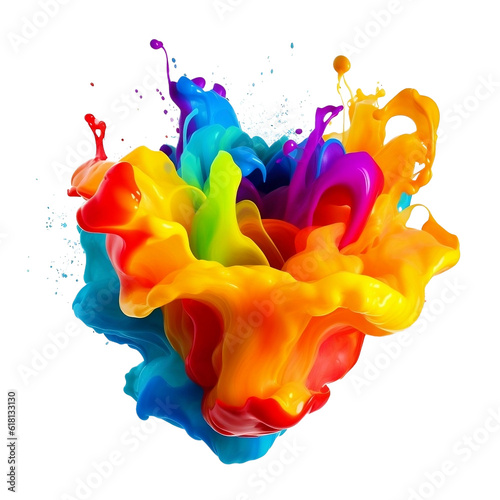 Ai Gradient vibrant color splash on transparent png background