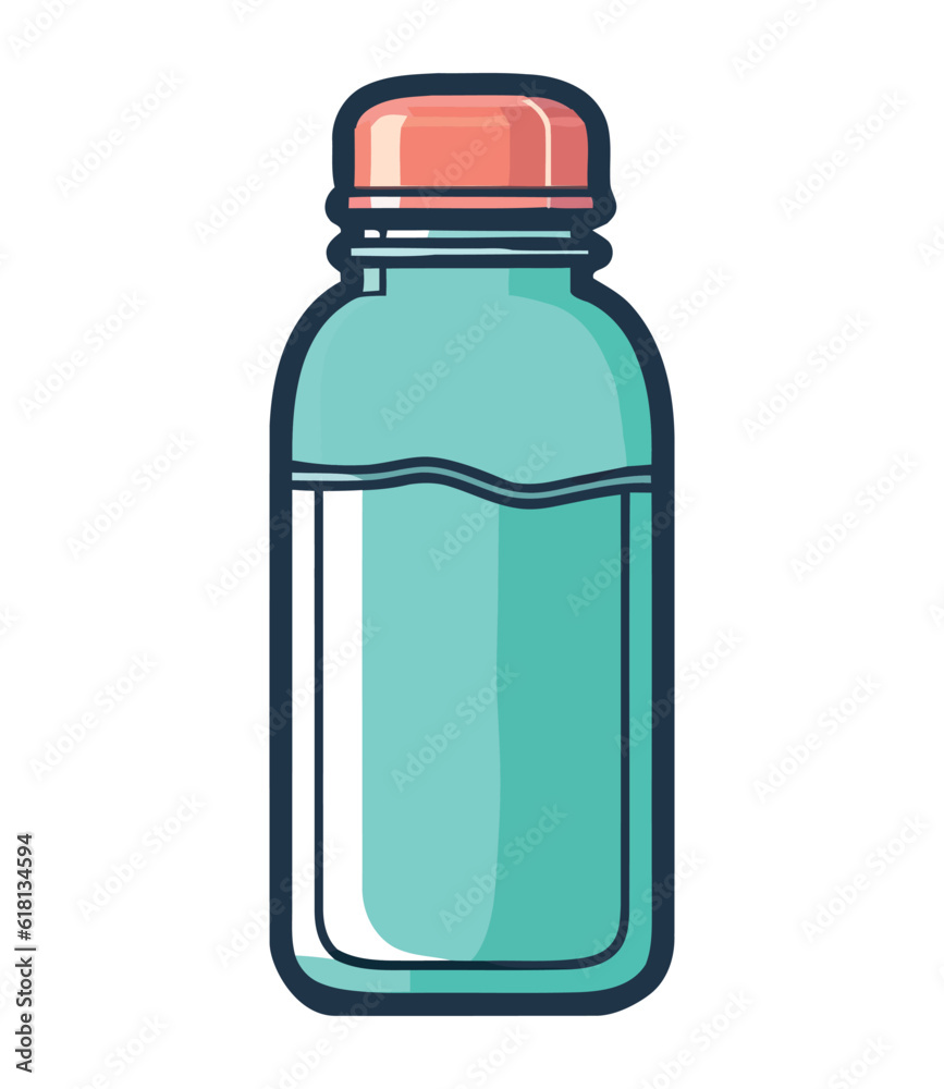 Transparent glass bottle with blue liquid Transparent glass bottle with blue liquid