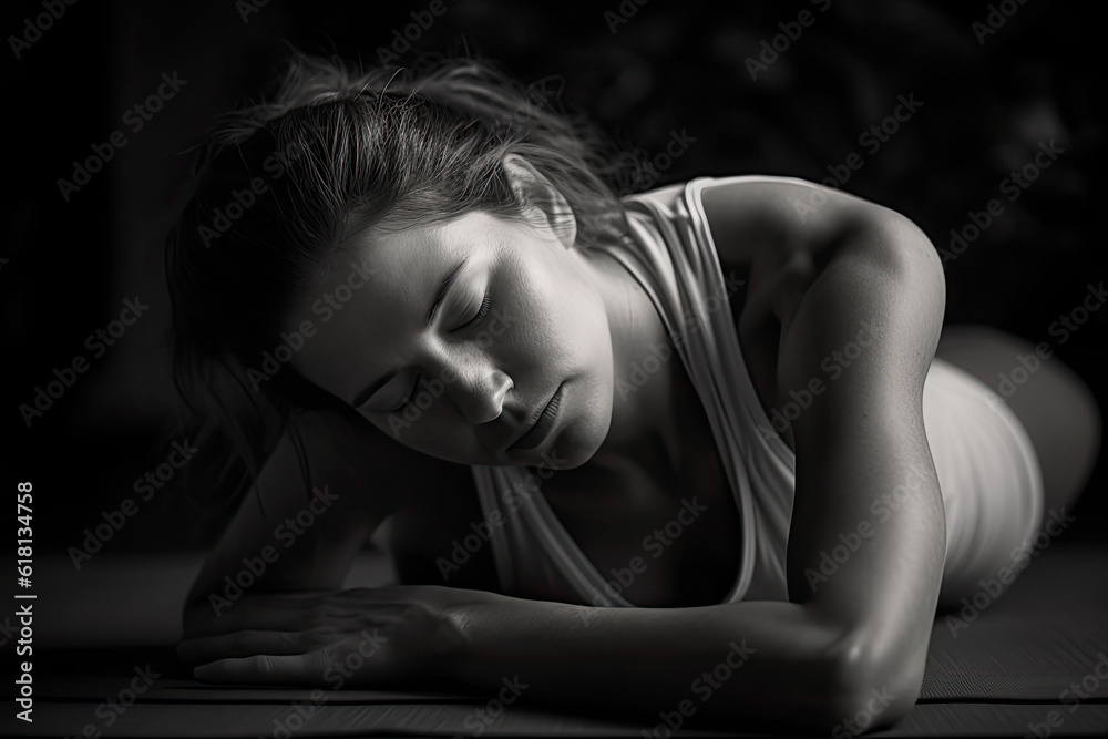 woman relaxing and meditate on the yoga mat woman relaxing and meditate on the yoga mat