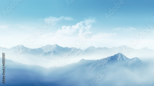 Relaxing mountain meditation background empty space for text