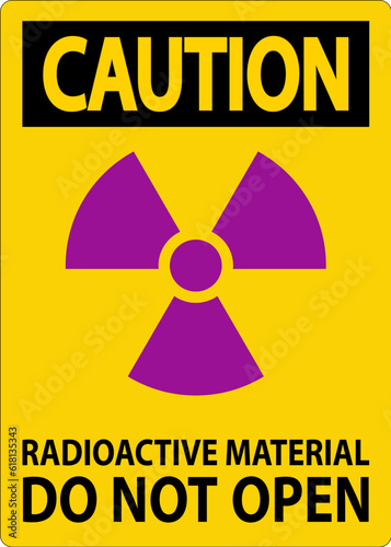Caution Sign Radioactive Material Do Not Open
