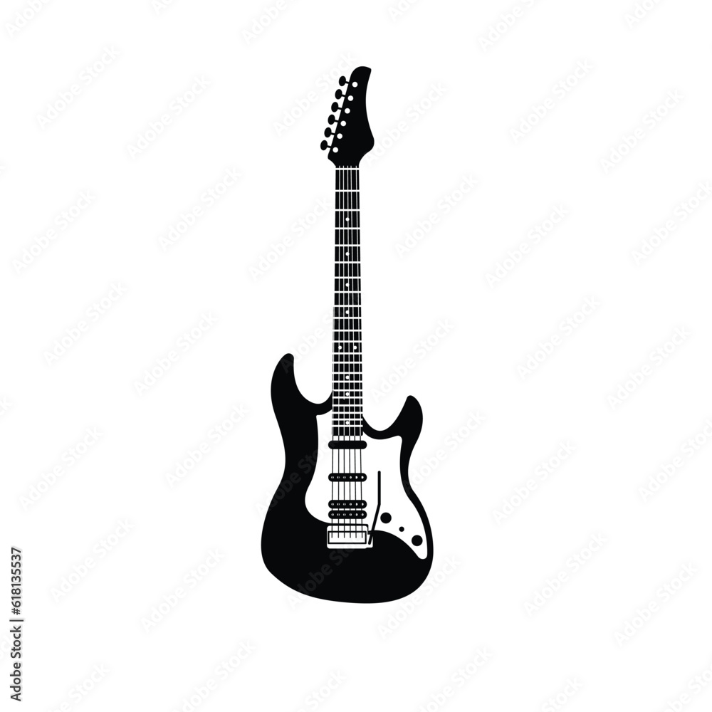 Guitar electric Silhouettes icon vector