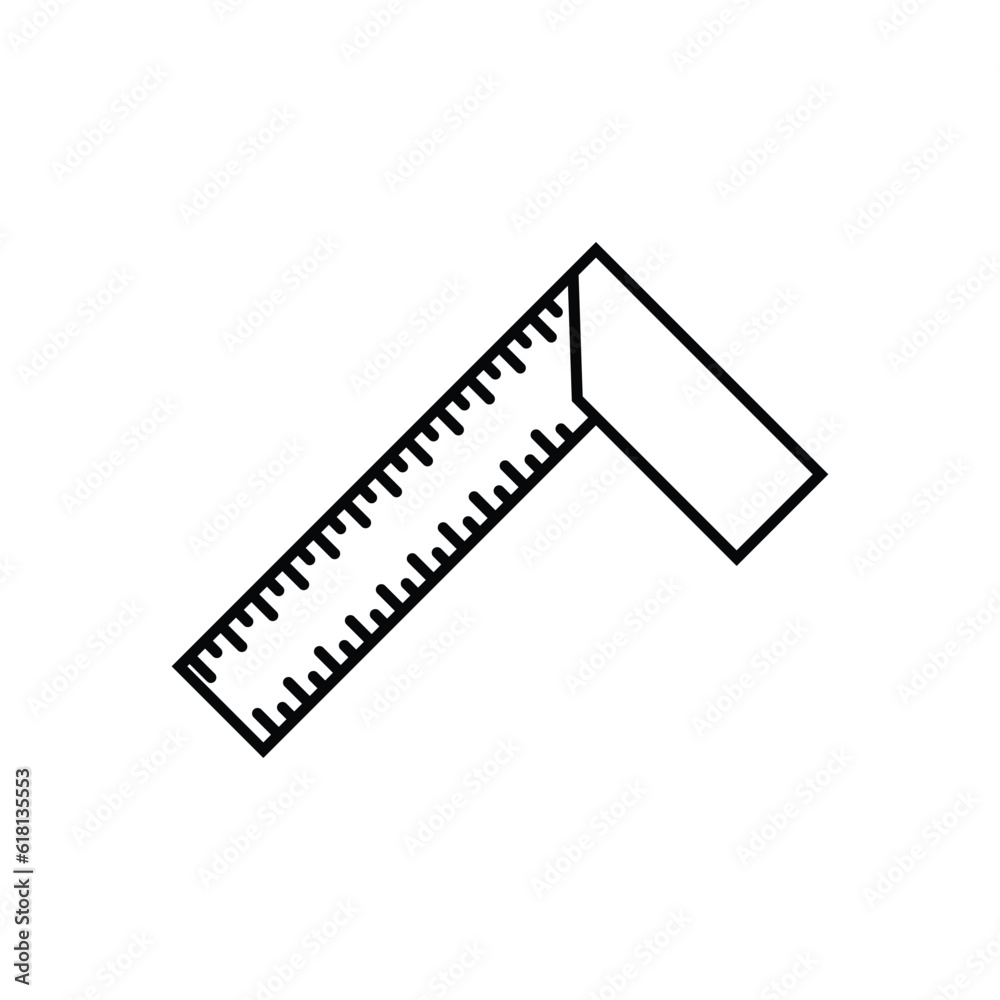 Elbow ruler icon vector stock illustration design template.