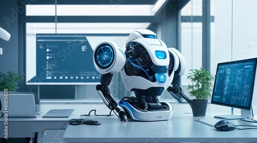 AI-powered robot assisting in a modern workspace, showcasing its seamless integration and efficiency.
Generative AI